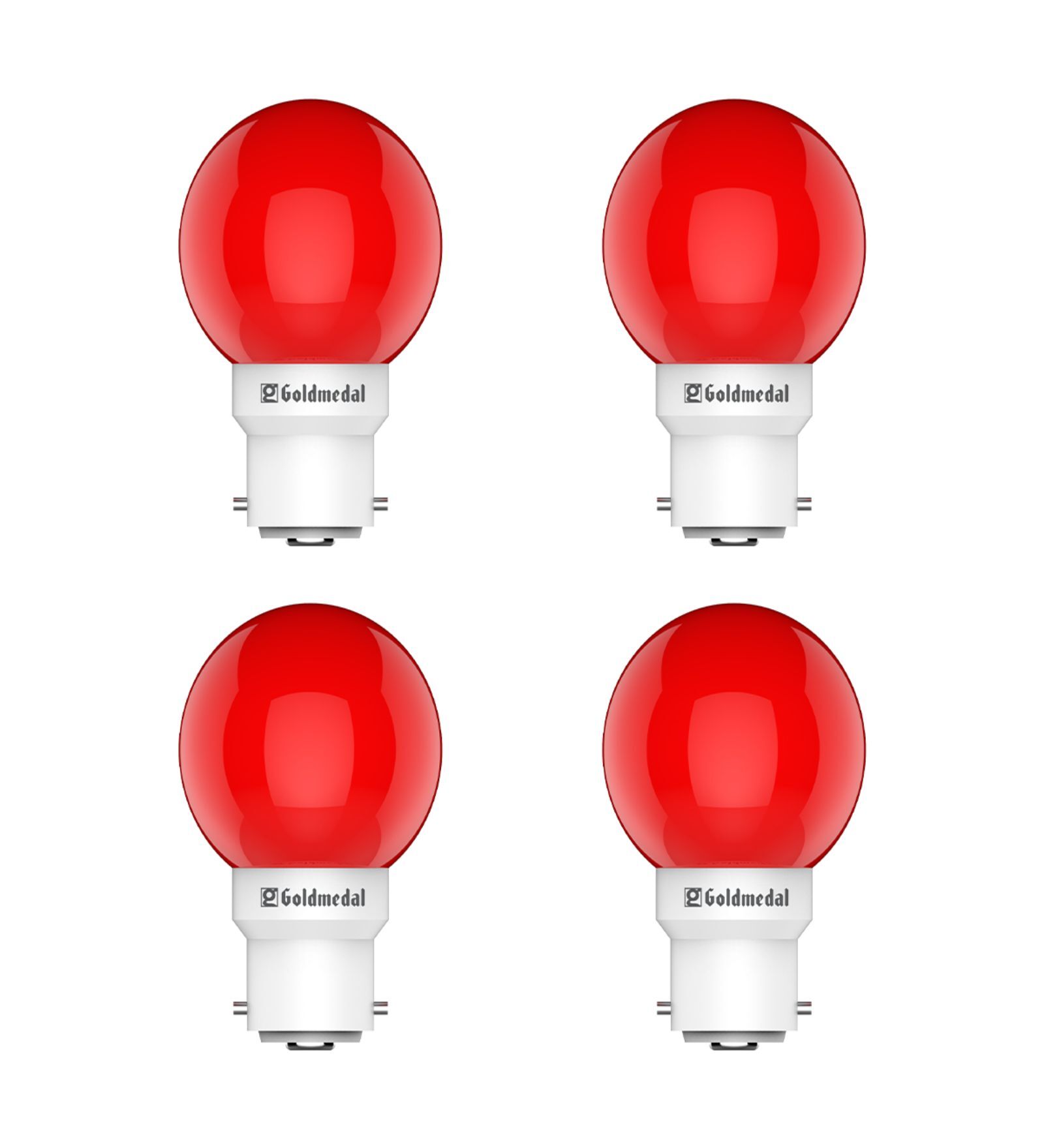 0.5 W Standard B22 Night Bulb (Red, Pack of 4)
