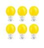 0.5 W Round B22 LED Bulb (Yellow, Pack of 6)