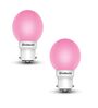 0.5 W Round B22 Night Bulb (Pink, Pack of 2)