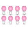 0.5 W Round B22 Night Bulb (Pink, Pack of 8)