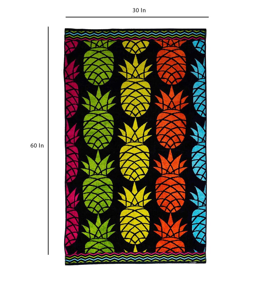 Buy Black Cotton 390 GSM Bath Towel By Avi Living Online Patterned