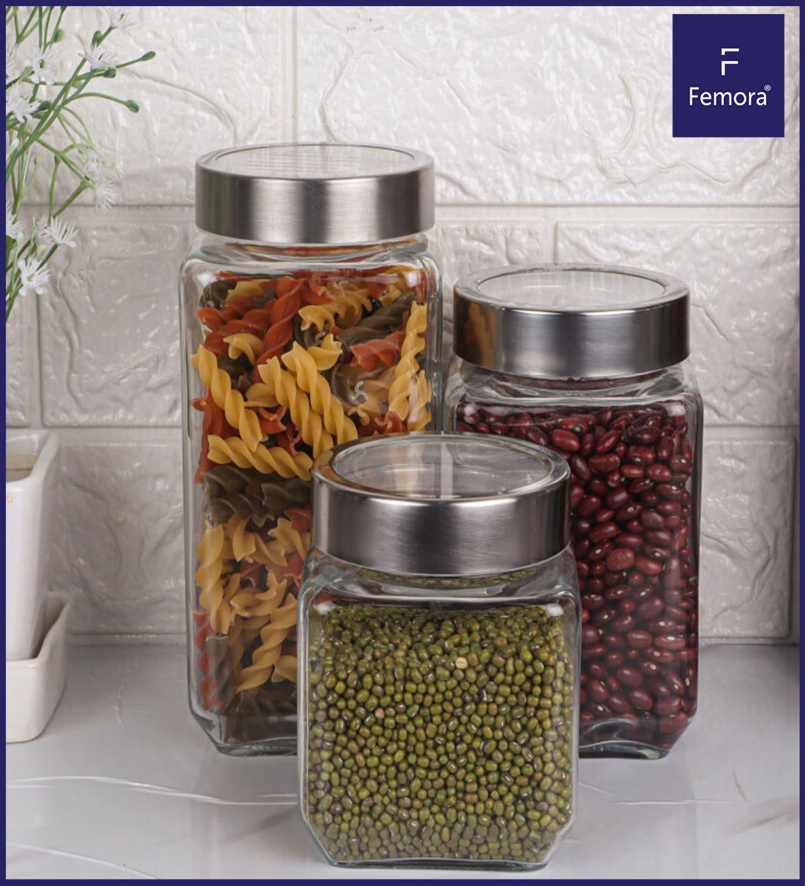 1 Ltr Glass Storage Container with See through Airtight Lid
