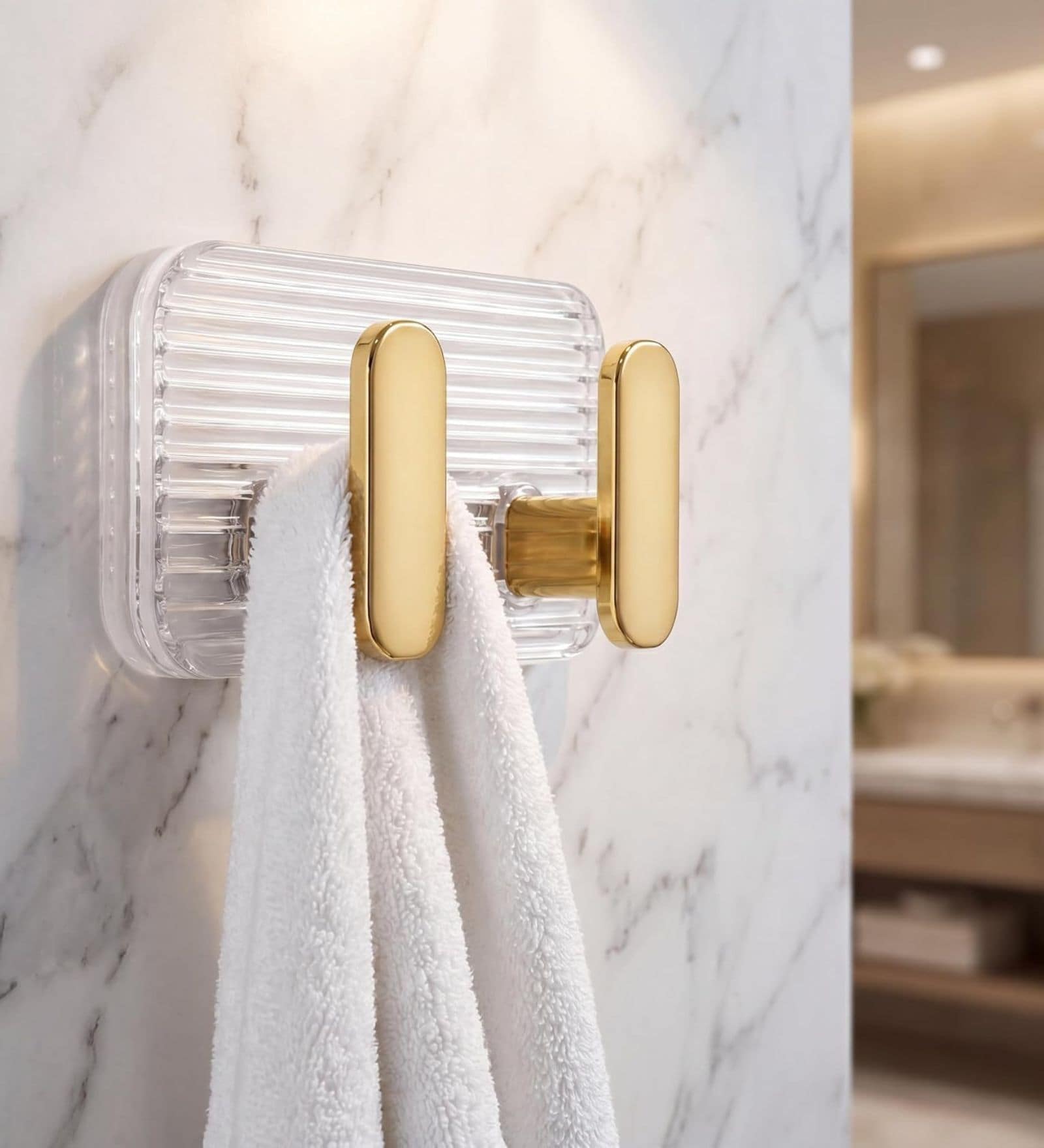 Golden 2-in-1 Self Adhesive Kitchen Wall Hook