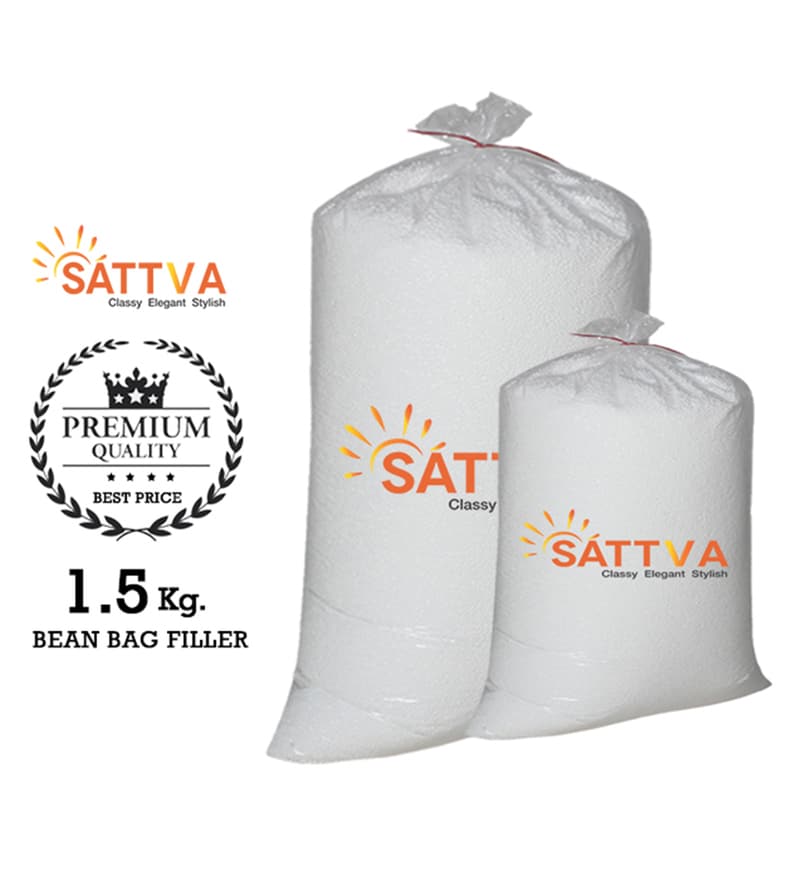 Buy 1.5 Kg Bean Bag Refill in White Colour by Sattva Online Bean Bag