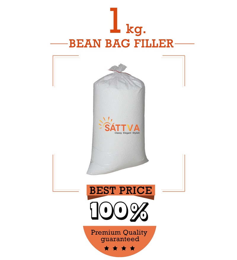 Buy 1 Kg Bean Bag Refill in White Colour by Sattva Online - Bean Bag ...