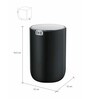 1.5 Litre Black Round Eko Mini Desk Trash Can With Swing-Top Lid