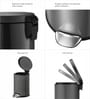1.5 Litre Black Stainless Steel Dustbin