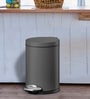 1.5 Litre Black Stainless Steel Dustbin