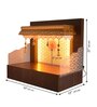 The Mandir Store Feet Madhusudan Walnut Finish Wooden LED Mandir With Storage