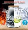 1.8 Litre Glass Water Jug with Lid   Hot/Cold Pitcher, Ice Tea, Milk, Juice Carafe (Transparent)