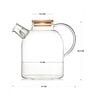1.8 Litre Glass Water Jug with Lid   Hot/Cold Pitcher, Ice Tea, Milk, Juice Carafe (Transparent)