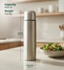 1 Litre Stainless Steel Vacuum Insulated Bullet Flask with Flip Lid