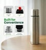 1 Litre Stainless Steel Vacuum Insulated Bullet Flask with Flip Lid