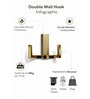 1 Pc Antique Brass Metal Double Wall Hook