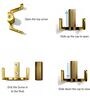 1 Pc Antique Brass Metal Double Wall Hook