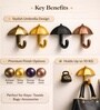1 Pc Antique Brass Metal Umbrella Wall Hook