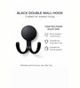 1 Pc Black Metal Round Wall Hook