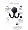 1 Pc Black Metal Round Wall Hook