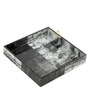 Black Engineered Wood Square Serving Tray