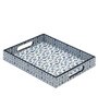 Blue Engineered Wood Rectangle Serving Tray