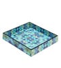 BlueGeomatric printed  Engineered WoodSquare Serving Tray