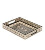 Brown Engineered Wood Rectangle Serving Tray