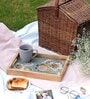 Brown Engineered Wood Rectangle Serving Tray