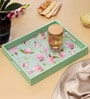 Green Engineered Wood Rectangle Serving Tray