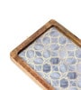 Purple Engineered Wood Rectangle Serving Tray