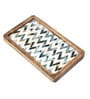 White Engineered Wood Rectangle Serving Tray