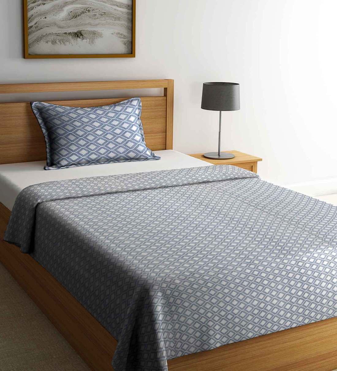 Buy 100 Cotton 240 TC Single Bed Cover with 1 Pillow Cover by Neudis Online Single Bed Covers