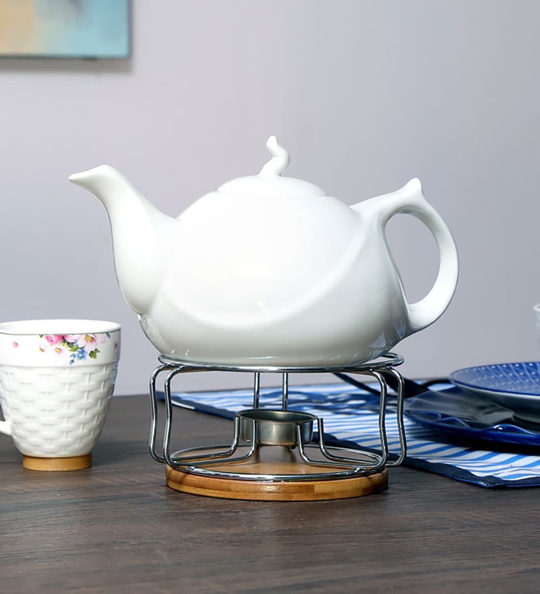 Buy 1000 ML White Ceramic Tea Pot by home Online Teapots TEST 1 TEST 1 Pepperfry Product