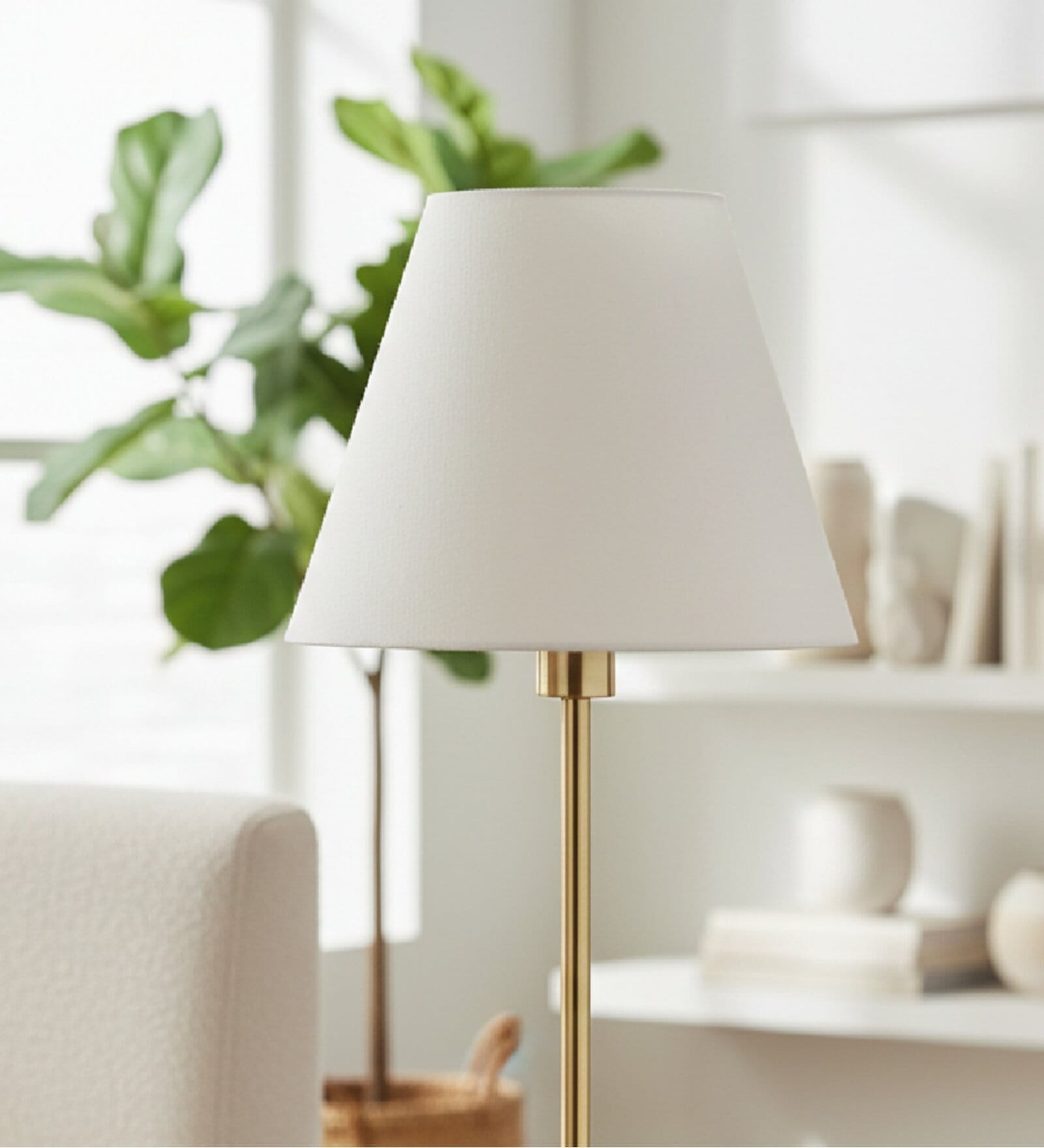 10-Inch Cream Fabric Conical Lampshade
