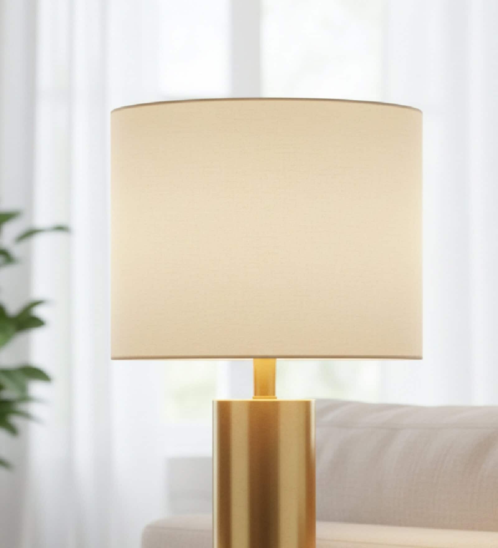 10-Inch Cream Fabric Drum Lampshade