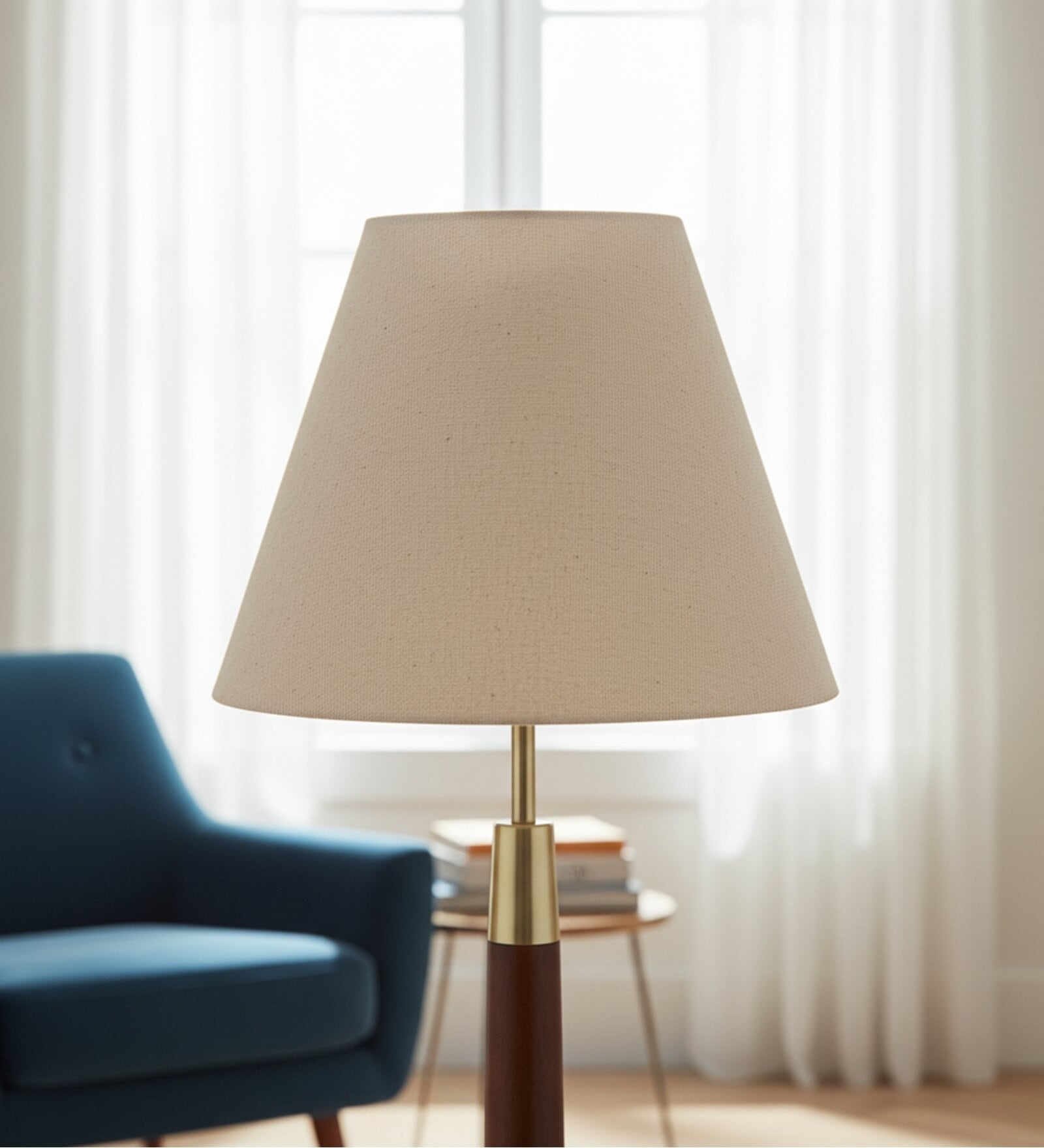 10-Inch Premium Jute Fabric Conical Lampshade