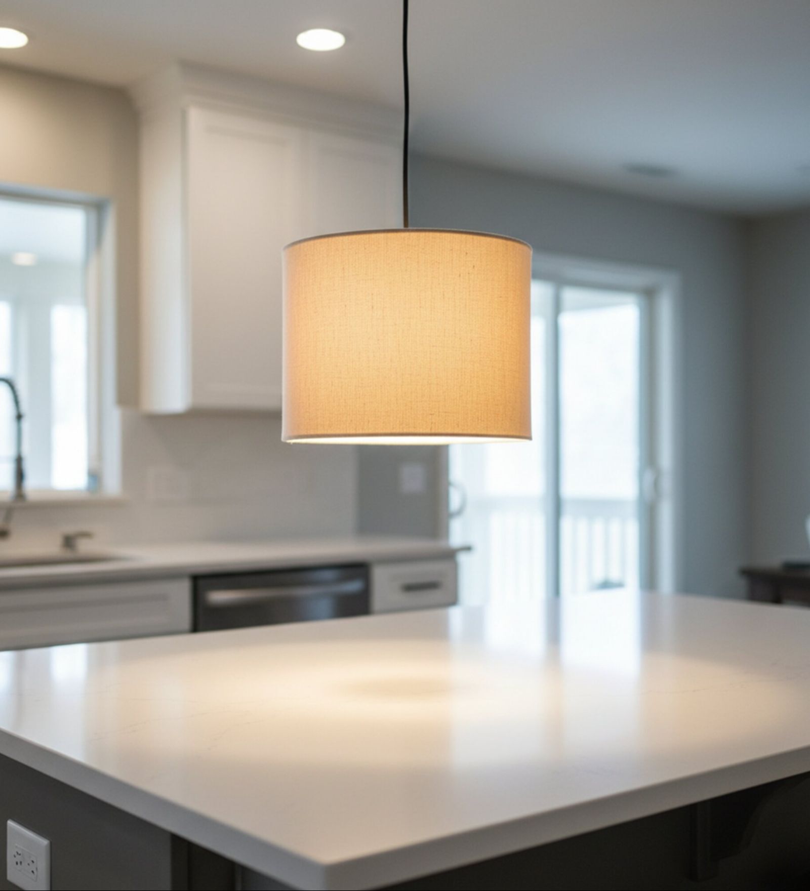 10-Inch Premium Jute Fabric Drum Pendant Light