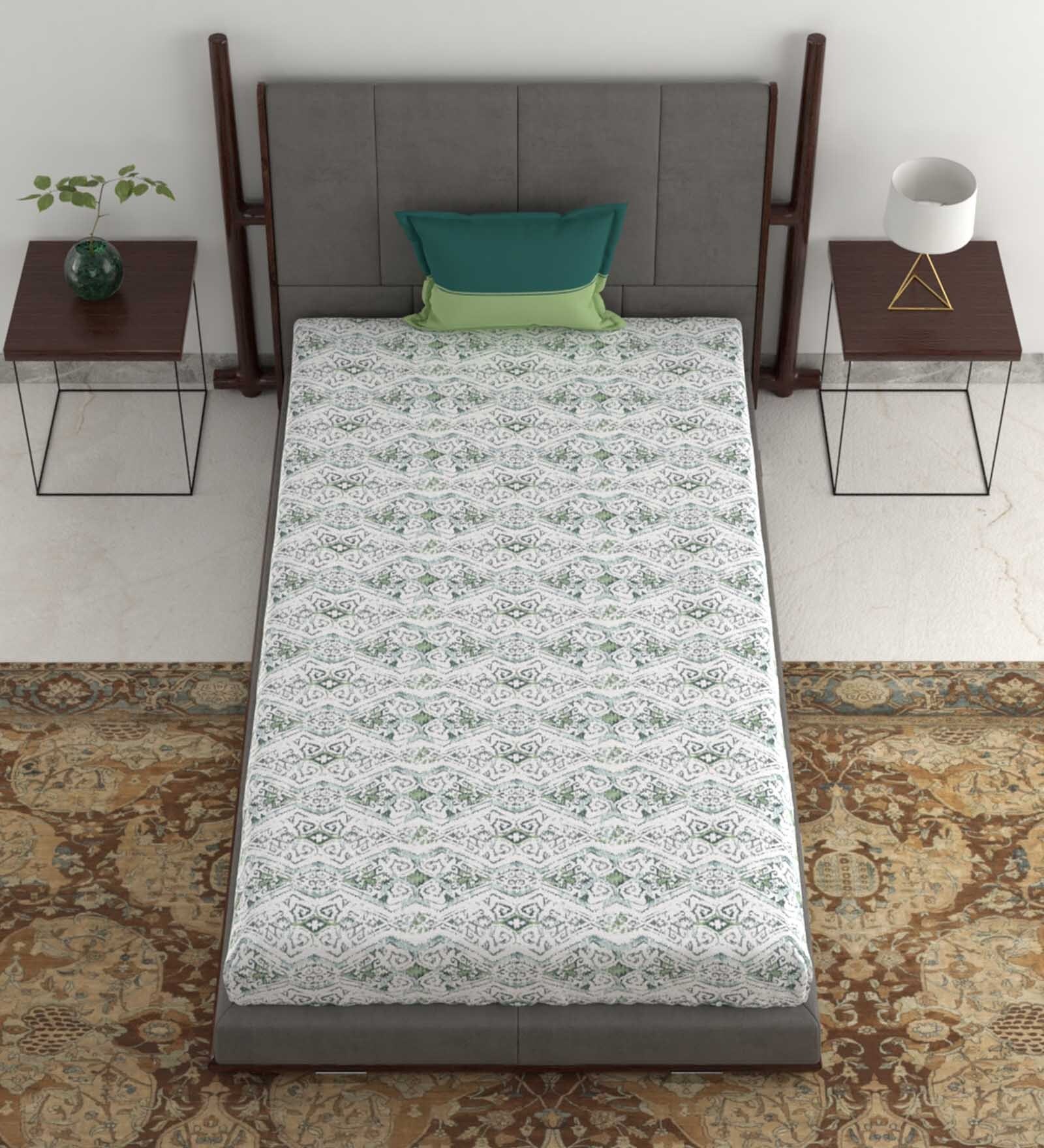 Buy 100 Cotton 144 TC Single Bedsheet with 1 Pillow Cover by Trident