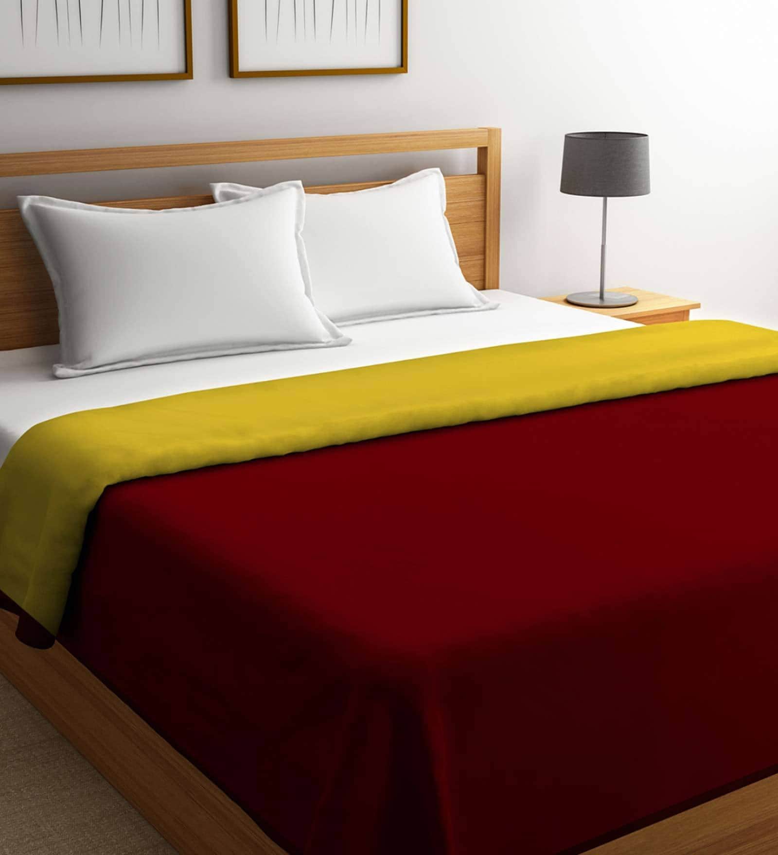 Brown Polyester Solid 120 GSM Double Bed Dohar