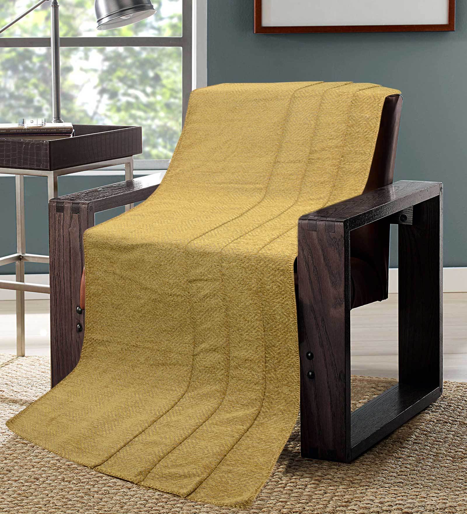 Solid Throw Buy Yellow Cotton Solid 63X55 Inch Reversible Throw at 41% OFF by Saral ...