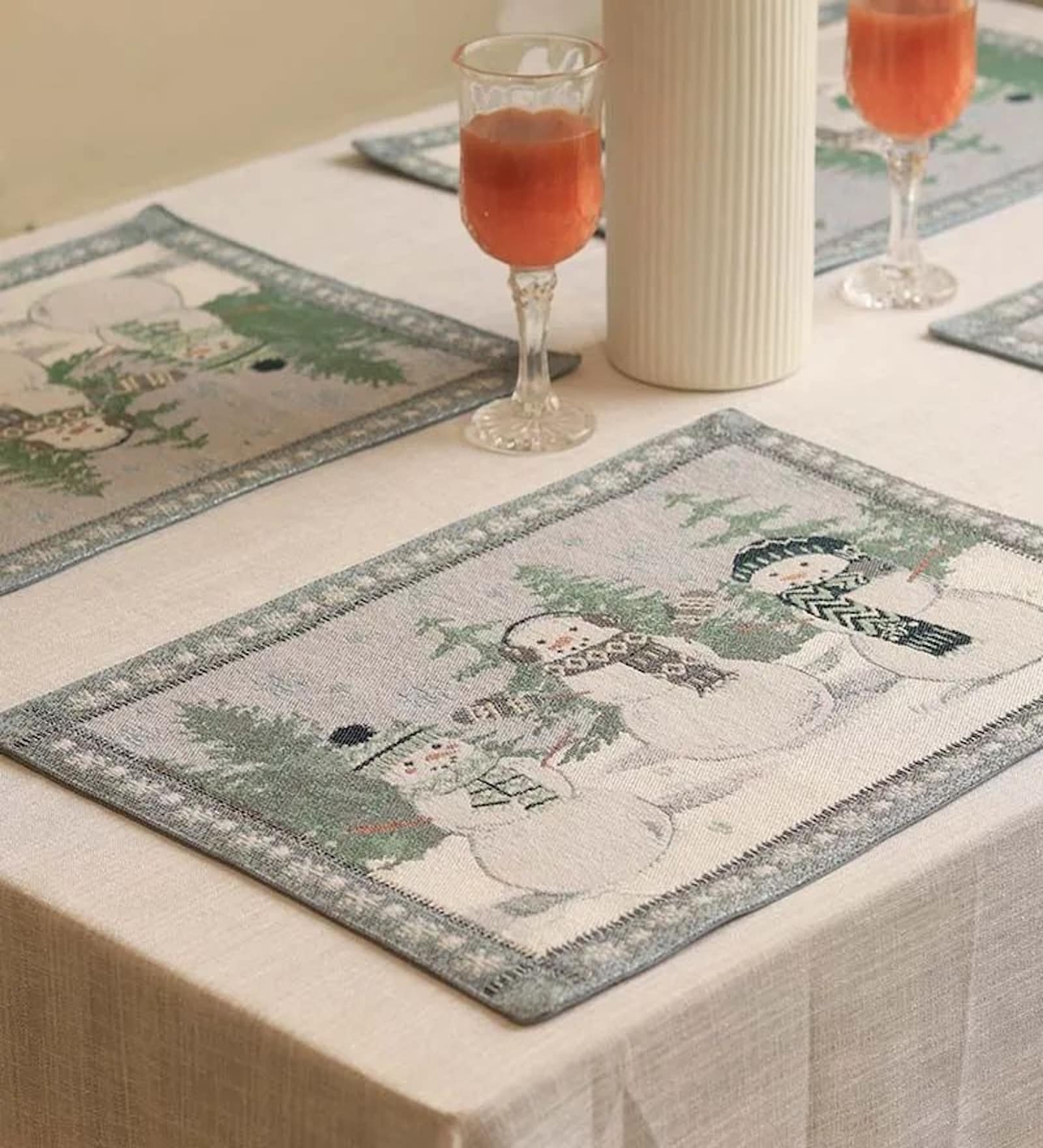 Grey Cotton (19 x 13 Inches) Placemat 