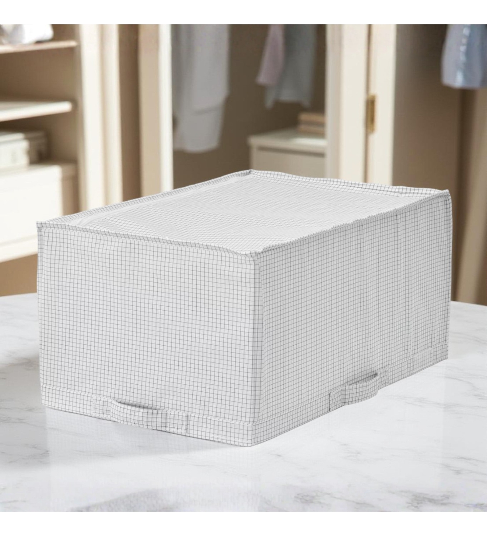 Polyester Foldable Storage Organizer with Zip-Up Lid Durable, Washable, Dust-Proof Solution