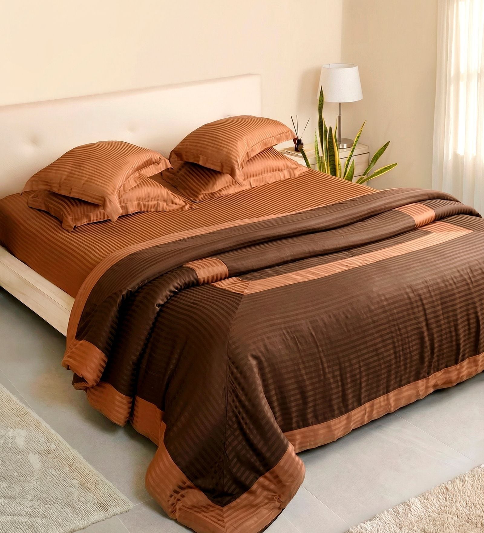 Macchiato 100% Pure Bamboo Contrast King Duvet With Panel Design