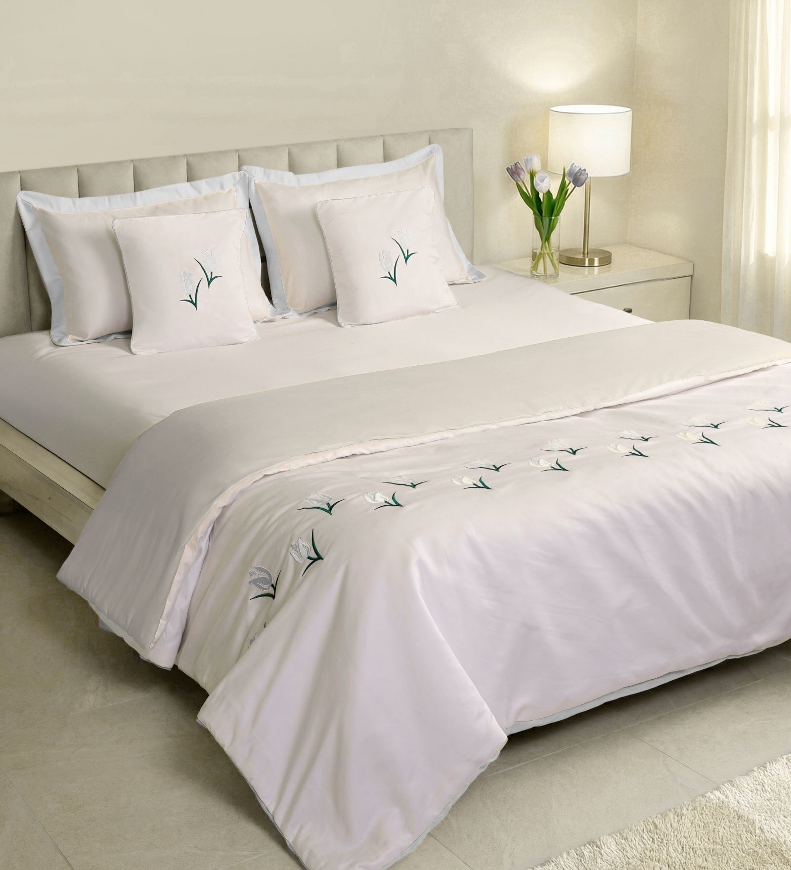 White 1000 Tc Cotton Reversible Single Duvet