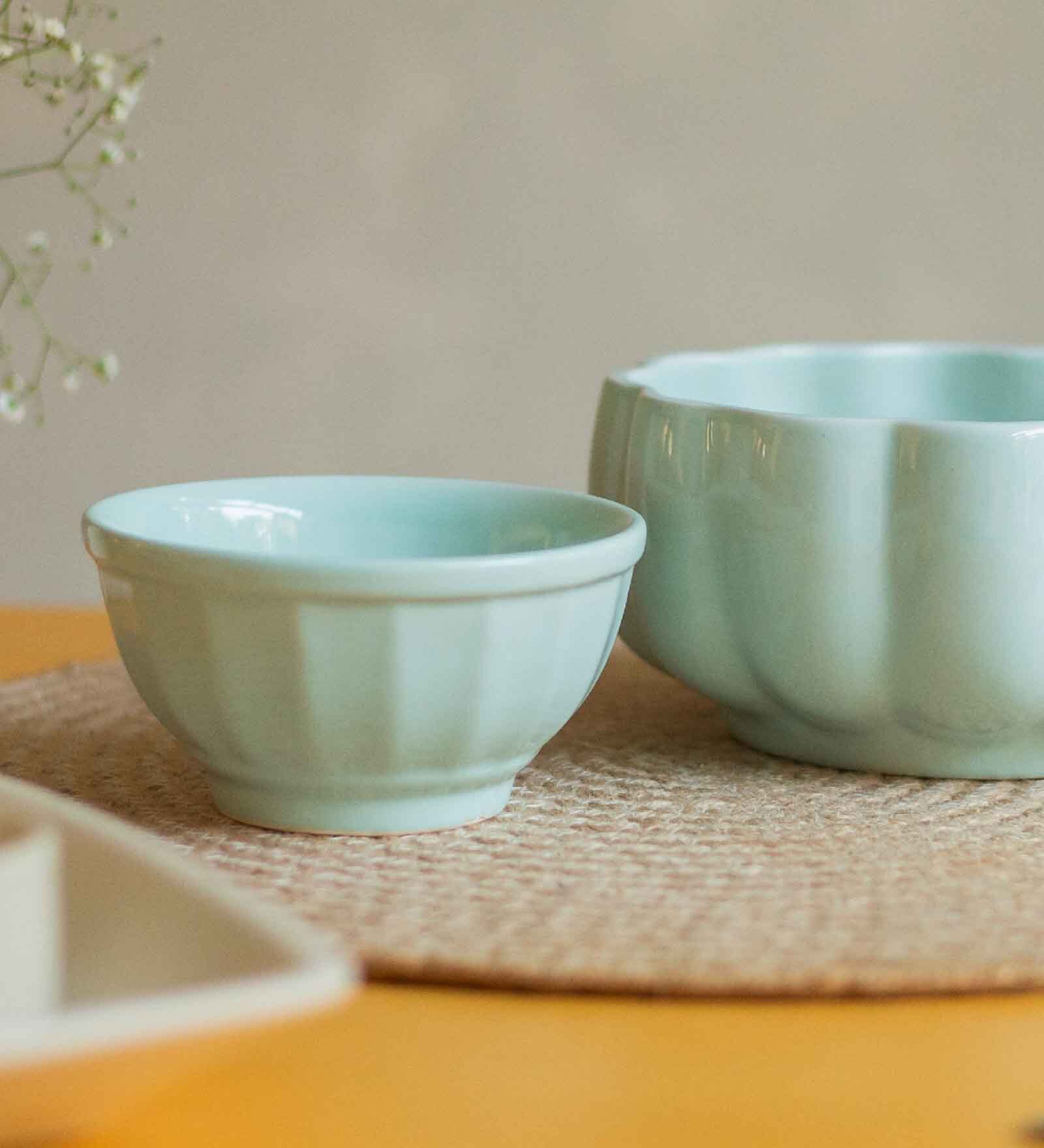 Scallop Turquiose 280ml Ceramic 1 Pc Nut Bowl