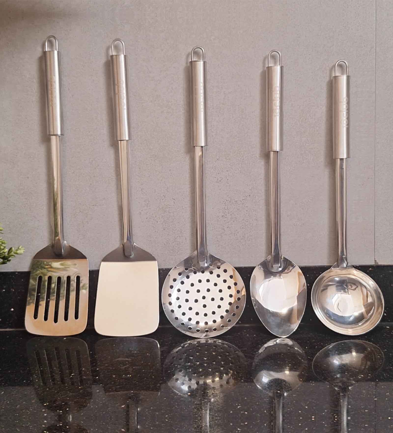 Buy 10Club Stainless Steel Cooking Essentials (5Pc) Kitchen Tools Set ...