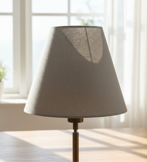 10-Inch Beige Fabric Conical Lampshade