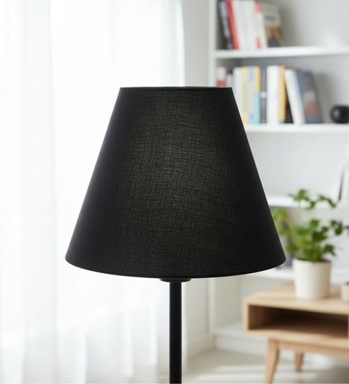 10-Inch Black Fabric Conical Lampshade