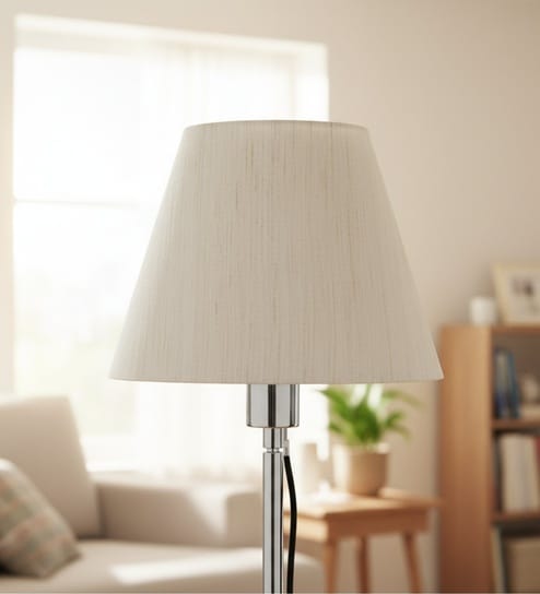10-Inch Cream Texture Fabric Conical Lampshade