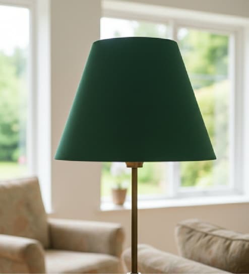 10-Inch Dark Green Fabric Conical Lampshade