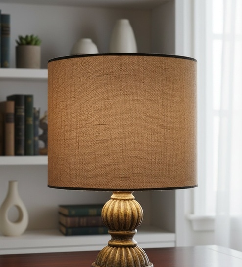 btr crafts 10-Inch Premium Jute Fabric Drum Lampshade-picture-49
